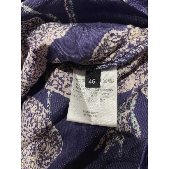 NWT Victor Victoria women's size L front knot sleeveless purple velvet blouse - Picture 6 of 8